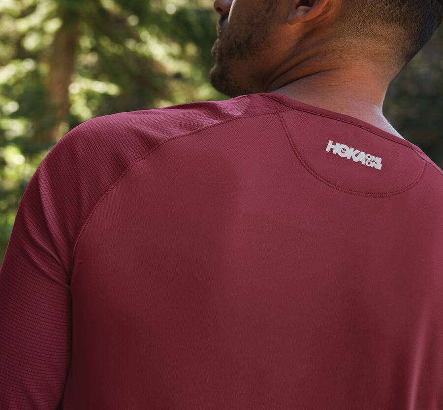 Hoka One One Tops Mens - Brown - Performance Long Sleeve - 2195-EBXYJ